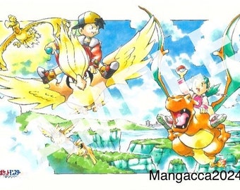 NEW! Pokémon/ Capsule Monsters Concept Art 04 / Flying Across Johto A3 Printed Poster