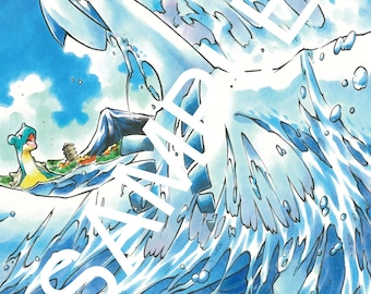 NEW! A4 Sized Poke Moments GSC Lugia and Sea of Whirlpools