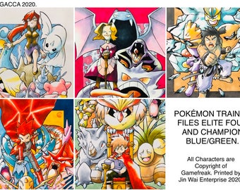 A4 Pokémon R/B/Y Elite Four & Champion Set of 5 (4TH RERUN)