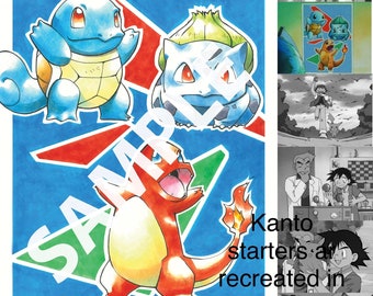 NEW! Pokémon Kanto Startes A3 Printed Poster