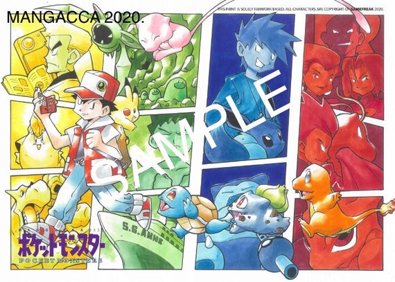 A3 Poster RGBY Etsy Trainer Pokémon Printed Adventures RED -