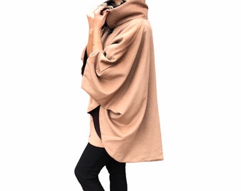 ÉLAINA - Chic corduroy style cape with high quality faux fur