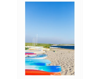 Colorful Boats Framed Nantucket Art Print