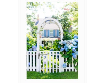 Hydrangea Arbor Framed Nantucket Art Print