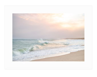 Smith Point Waves en Sunset Framed Nantucket Art Print