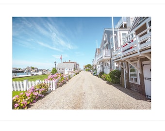 Old North Wharf Sunny Day Framed Nantucket Art Print