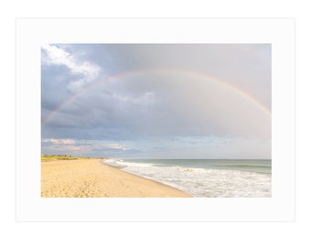 Rainbow on the Beach Framed Nantucket Art Print