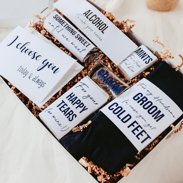 Cadeau groom - Kit de survie Navy Blue Groom - Coffret cadeau de survie Groom Wedding Day - Cadeau Groom de la mariée