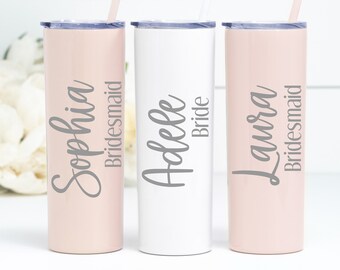 Personalized Tumbler, Bridesmaid Gift, Custom Tumbler, Bridesmaid Proposal Gift, Bridal Party Gifts, Engraved