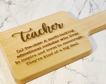 Teacher Gifts, Teacher Appreciation Gift, Principal Gift, Personalized Cutting Board, Small Cheese Board, Engraved Charcuterie Board