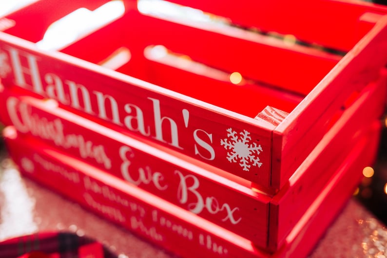 Large Christmas Eve Box Wooden Christmas Eve Crate Wooden Etsy