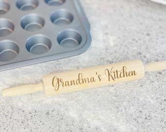 Rodillo de madera, rodillo grabado, rodillo personalizado, rodillo de Navidad, regalos para hornear de la abuela, regalos de Navidad para Nana