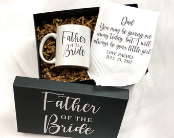 Father of the Bride Gift from Bride, Handkerchief, Mug, Gift Box