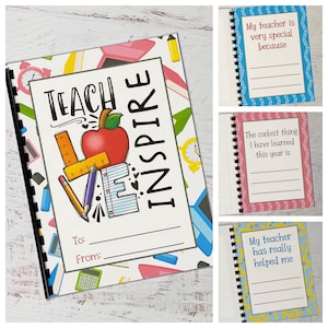 Teacher Card from Kids, Teacher Book Gift, Teacher Gift, Teacher Appreciation Gift, Gift for Teacher, Sentimental Teacher Gifts image 1