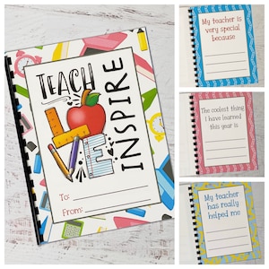 Teacher Card from Kids, Teacher Book Gift, Teacher Gift, Teacher Appreciation Gift, Gift for Teacher, Sentimental Teacher Gifts
