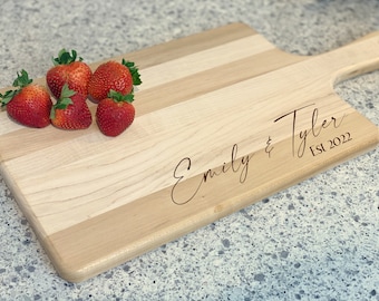 Engraved Cutting Board Wedding Gift, Personalized Cheese Board,