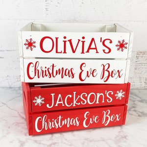 Personalized Christmas Eve Box, Wooden Christmas Eve Box for kids, Christmas Eve Crate, Xmas Eve Box image 8