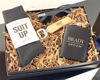 Bruidegom Gift Box, Bruidegom Gift van Beste Man, Bruidegom Box met Sokken Kolf Flesopener, Cadeau voor Bruidegom van Bruid op Trouwdag