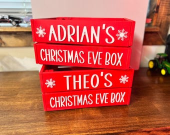 Christmas Eve Box, Xmas Eve Crate, Wooden Christmas Eve box for kids