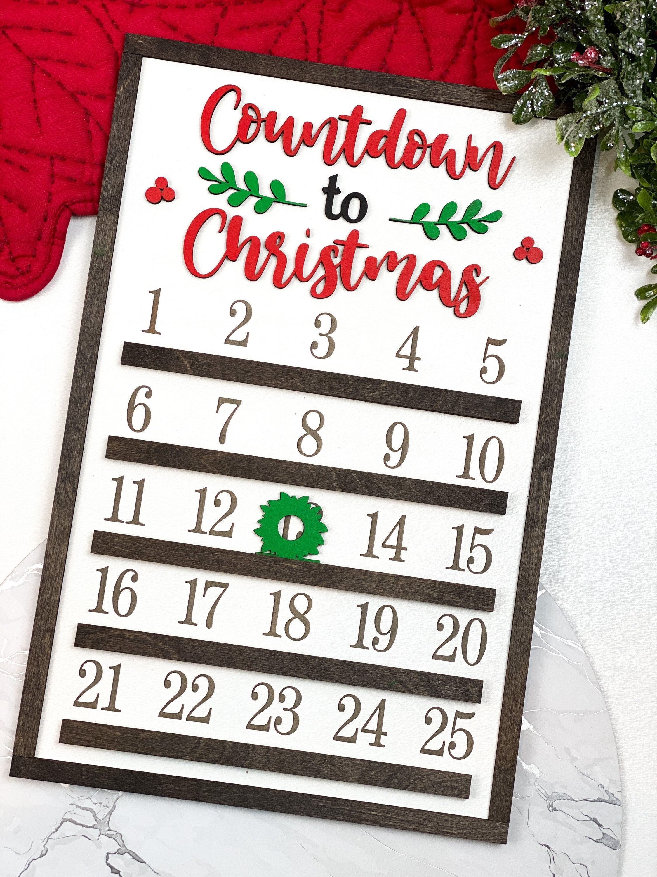 Christmas Countdown Sign Days Until Christmas Sign Wooden 3D - Etsy Ireland
