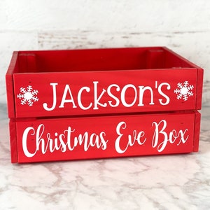 Personalized Christmas Eve Box, Wooden Christmas Eve Box for kids, Christmas Eve Crate, Xmas Eve Box image 7