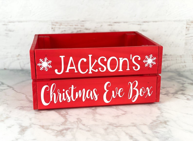 Personalized Christmas Eve Box, Wooden Christmas Eve Box for kids, Christmas Eve Crate, Xmas Eve Box image 7