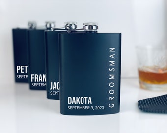 Groomsmen Flask, Officiant Gift, Best Man Flask, Engraved flask, Hip Flask, Groomsmen Gifts, Custom Flask, Personalized Flask for Men Groom