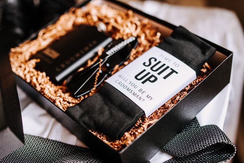 Groomsmen Proposal Box, Groomsmen Gift Box, Groomsmen Gift Set, Will you be my Groomsman, Groomsmen Gifts, Groomsmen Socks image 1