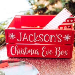 Personalized Christmas Eve Box, Wooden Christmas Eve Box for kids, Christmas Eve Crate, Xmas Eve Box image 1