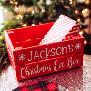 Personalized Christmas Eve Box, Wooden Christmas Eve Box for kids, Christmas Eve Crate, Xmas Eve Box image 3