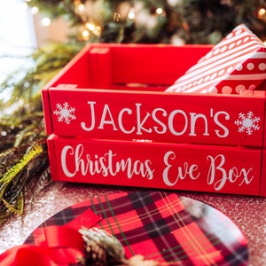 Personalized Christmas Eve Box, Wooden Christmas Eve Box for kids, Christmas Eve Crate, Xmas Eve Box image 5