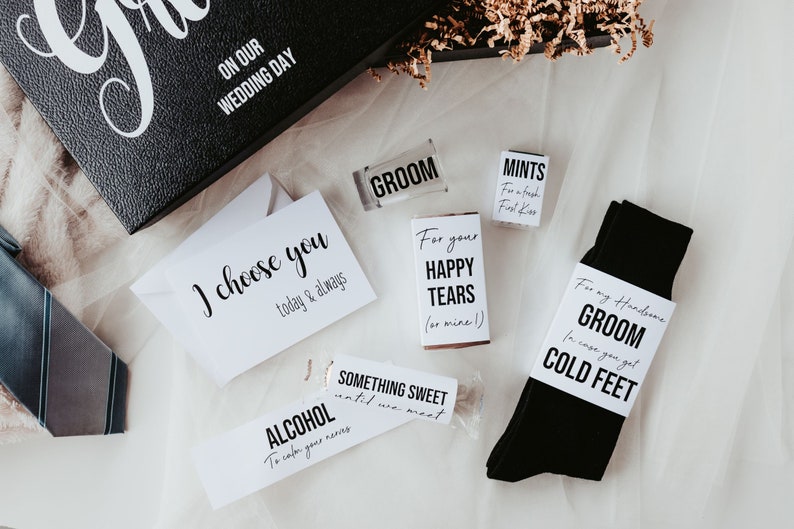 Grooms Gift from bride on Wedding Day, Groom Box, Groom Gift Box, Wedding Gift for Groom, Future Husband Gift, Grooms survival kit image 4