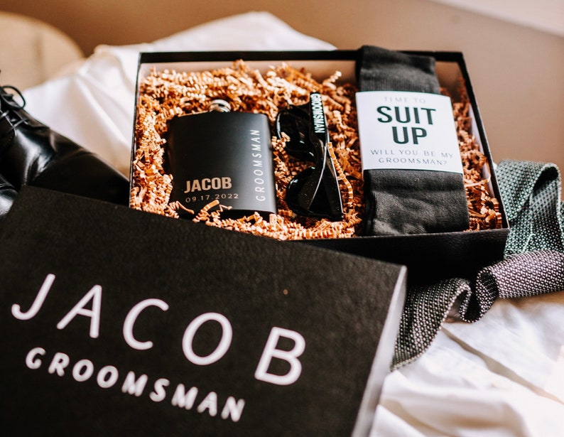 Groomsmen Proposal Box, Groomsmen Gift Box, Groomsmen Gift Set, Will you be my Groomsman, Groomsmen Gifts, Groomsmen Socks image 3