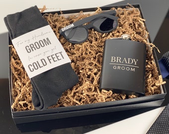 Bruidegom geschenken van de bruid, bruidegom geschenkdoos, bruidegom sokken, bruidegom fles, bruidegom flesopener, bruidegom geschenk van de bruid, toekomstige man cadeau verloofde