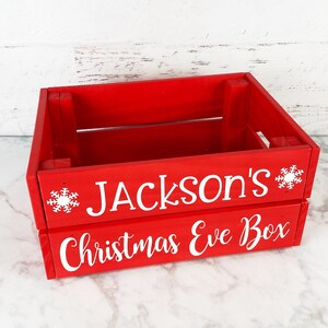 Personalized Christmas Eve Box, Wooden Christmas Eve Box for kids, Christmas Eve Crate, Xmas Eve Box image 9