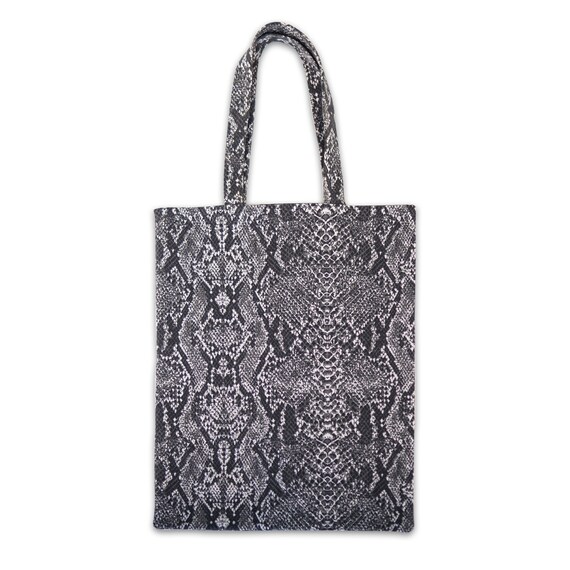 black snakeskin tote bag