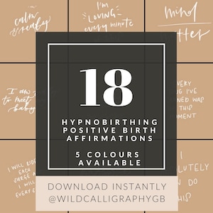 Hellbraun, beige, neutrale positive Affirmationskarten, uk hypnobirthing, Baby-Dusche-Geschenk für moderne Mütter, Schwangerschaftsgeschenk, uk hypnobirthing