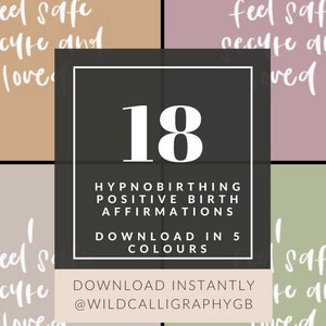 Tarjetas de afirmación positiva DELUXE/ MULTICOLOUR, hipnoparto del Reino Unido, regalo de baby shower para mamás modernas, regalo de embarazo, hipnoparto del Reino Unido