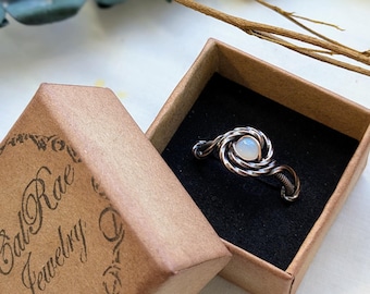 Copper and Ethiopian Opal Wire Wrap Ring