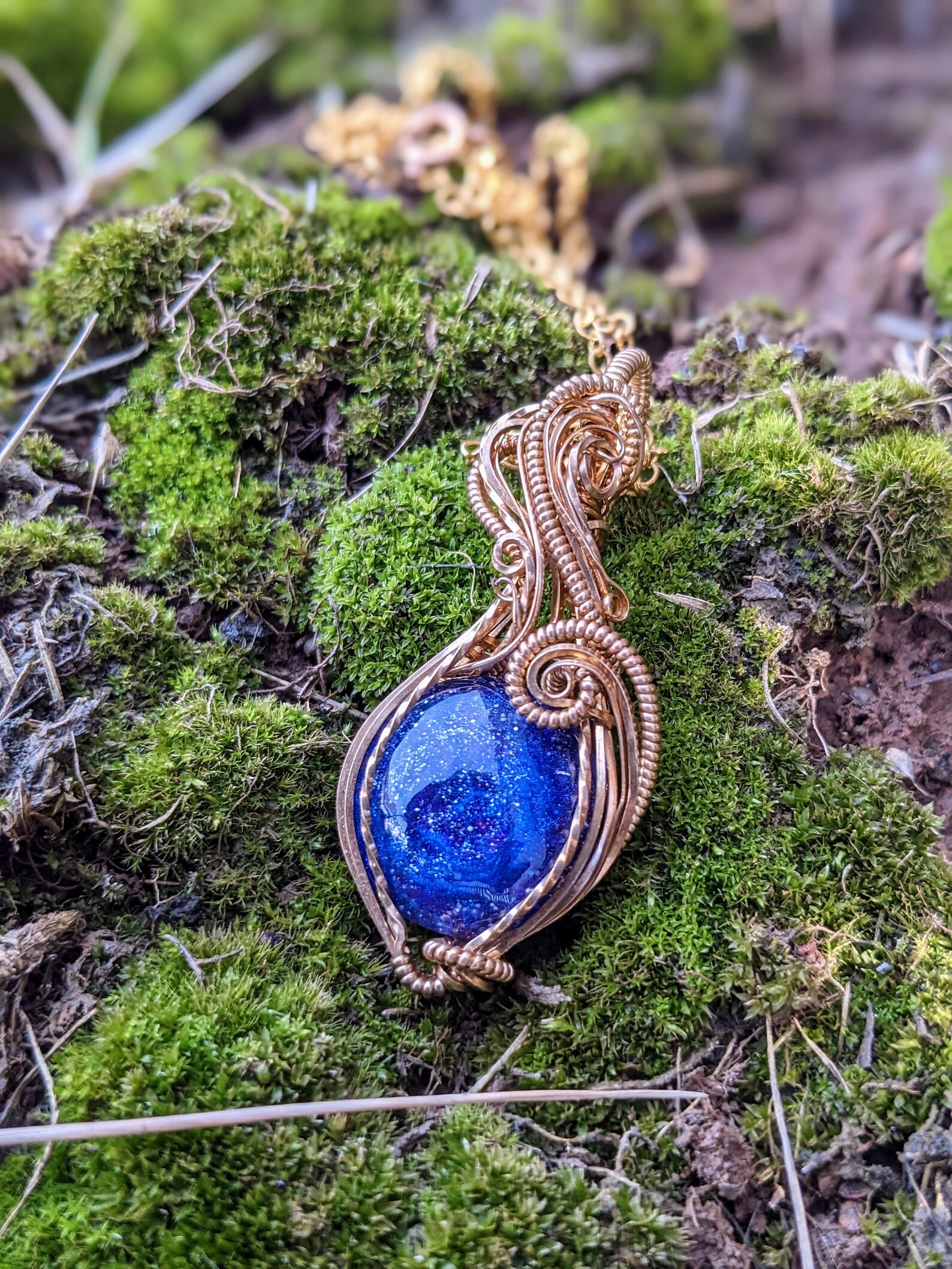 Galaxy and Jewelers Brass Wire Wrap Necklace Etsy