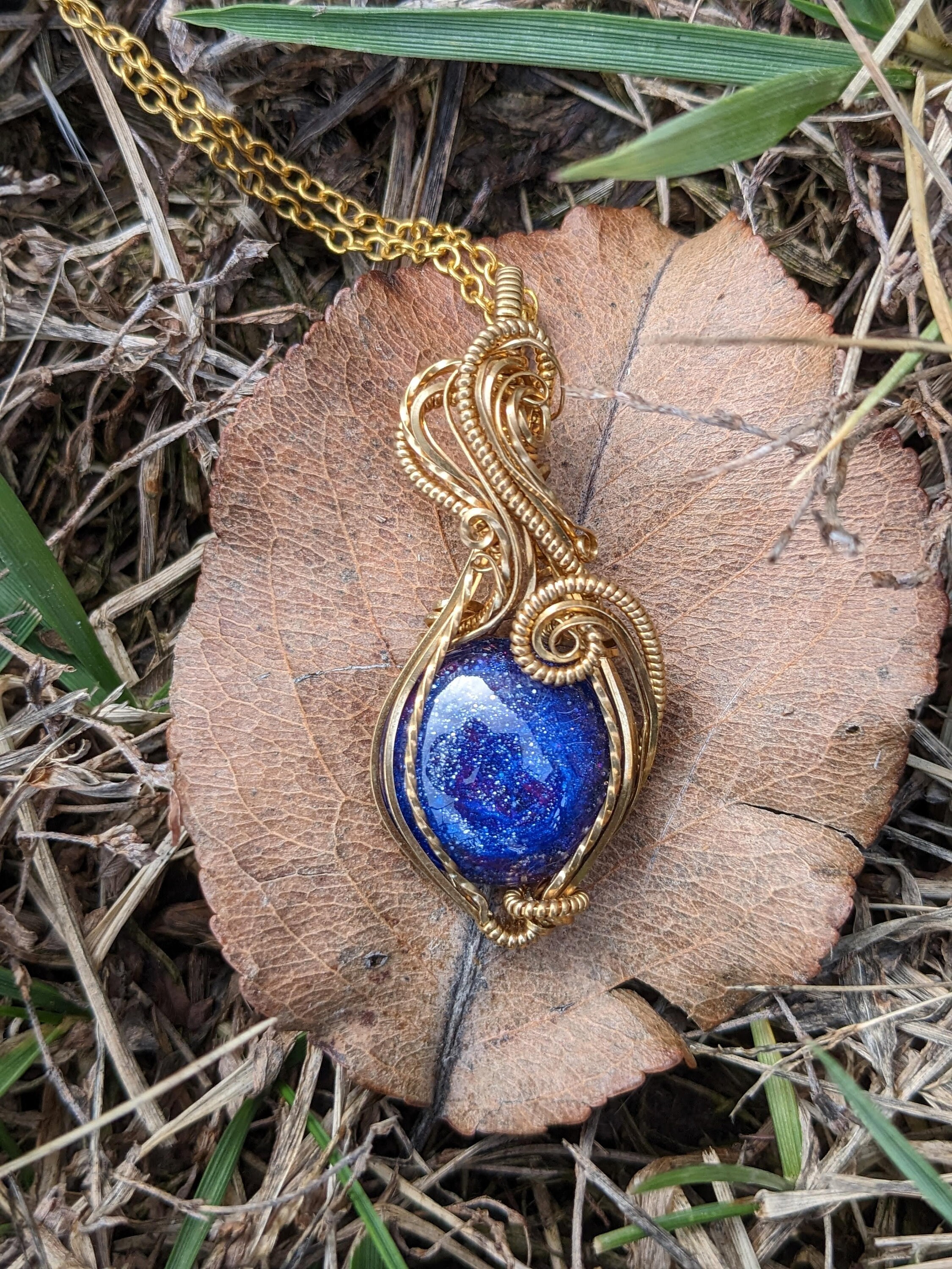 Galaxy and Jewelers Brass Wire Wrap Necklace Etsy