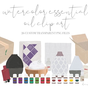 Watercolor Clip Art | Young Living Premium Starter Kit Clip Art | Essential Oil Clip Art