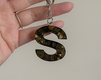 Black & Gold Letter Keychains