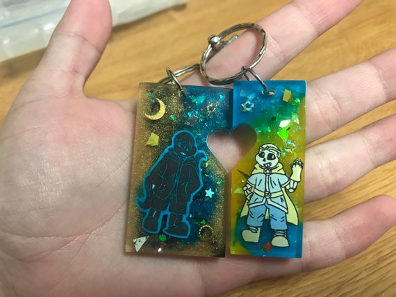 Resin Keychain Set Of Dream And Nightmare From Dreamtale Au Etsy