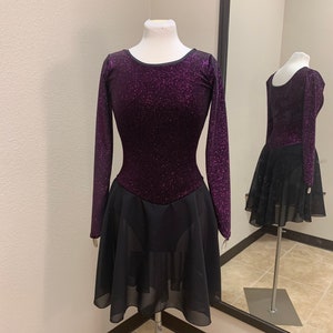Erwachsene XS, S, M, L & XL Schwarzer Samt und Fuchsia Sparkle Dance Dress!