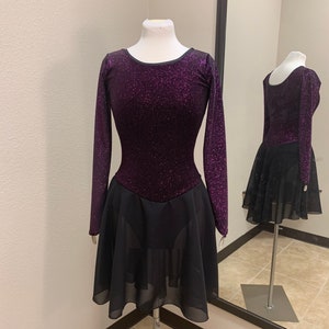 Adult XS, S, M, L & XL Black Velvet and Fuchsia Sparkle Dance Dress!