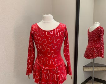 Child 4, 6, 8, 10 & 12 Red and Silver Sparkly Velvet Dress!