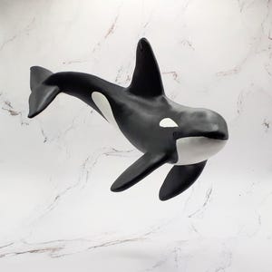Large Killer Orca Whale diving hanging sculpture mobile for ceiling or window