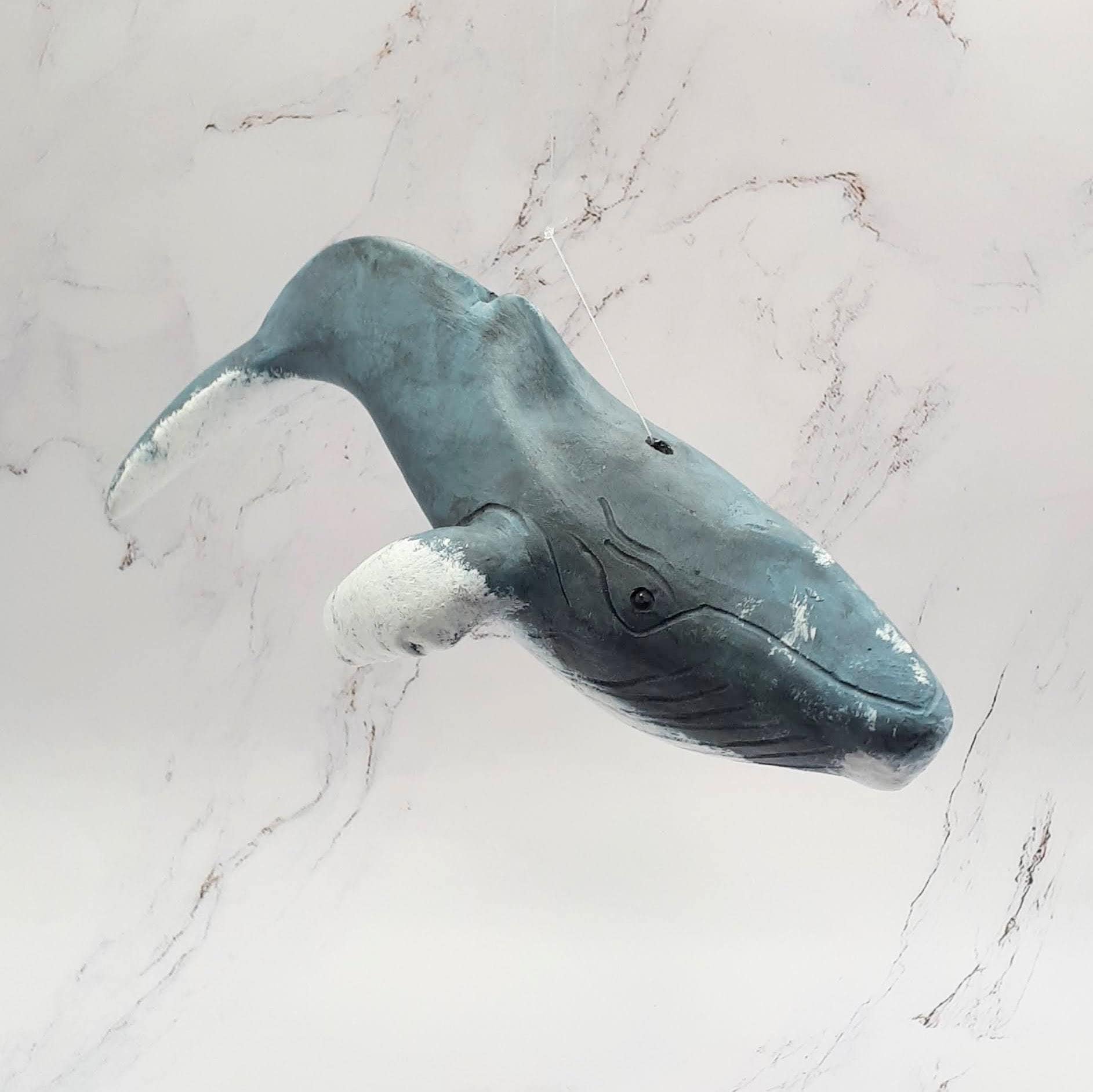 Humpback Whale Hanging Mobile Whale Diving Sculpture for Ceiling