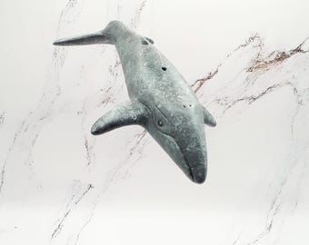 Gray whale hanging mobile Whale diving for ceiling or window